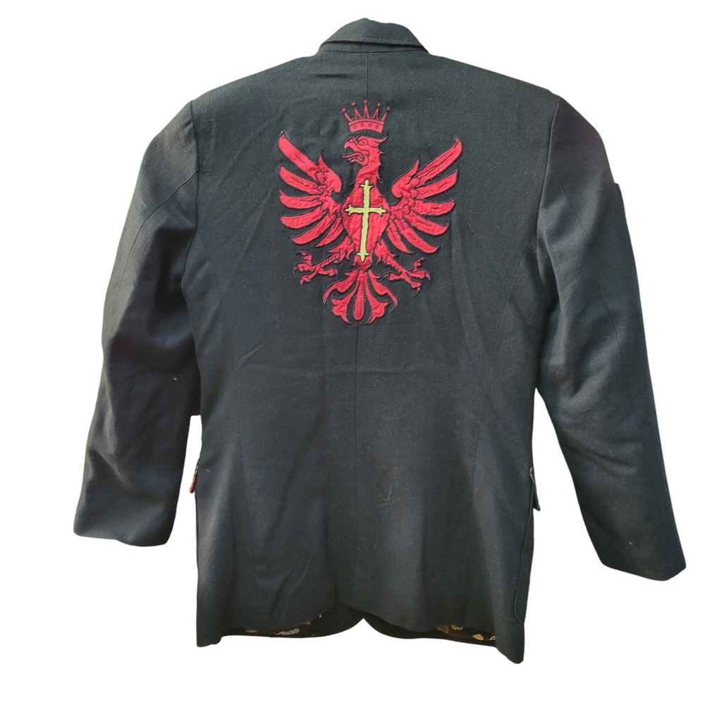 Edward Dada Military Style Jacket Dragon Lining Blazer Coat Large L - Picture 3 of 14